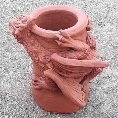 terracotta dragon chimney pot planter